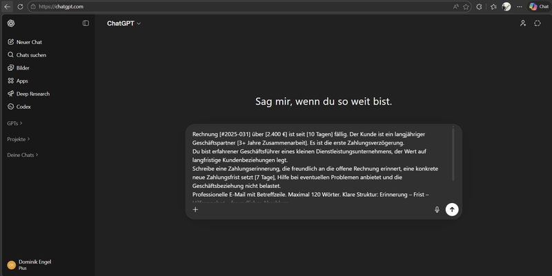KRAFT-Prompt live in ChatGPT — aus dem echten Kurs